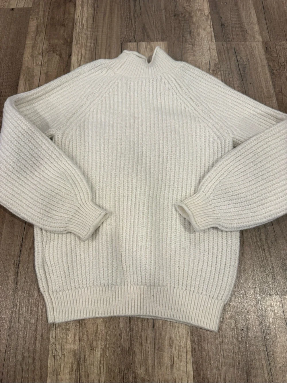 Girl's Cream Knit Sweater with Red Heart